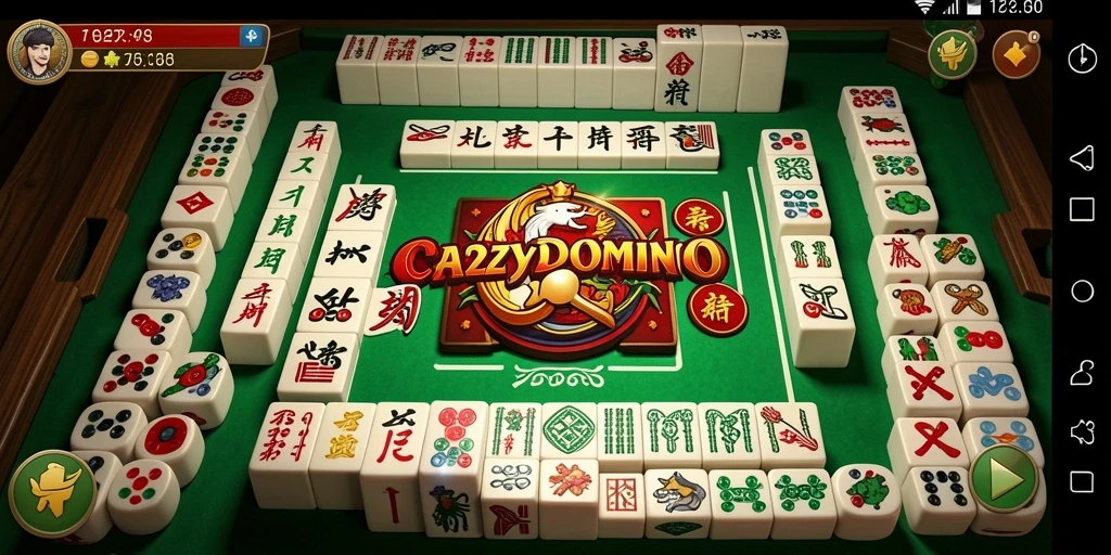 Tangkapan layar gameplay CRAZYDOMINO yang menarik dalam permainan Mahjong.