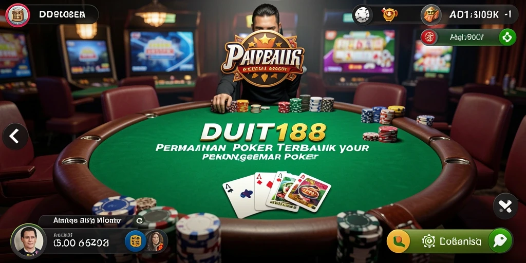 Tampilan menarik dari gameplay poker di DUIT188.