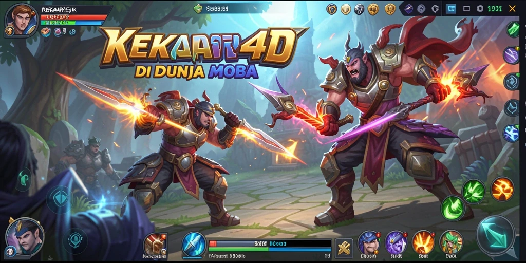Screenshot gameplay KEKAR4D menampilkan aksi pertempuran seru di arena.