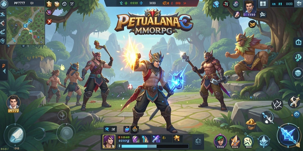 Screenshot gameplay PF777 menampilkan aksi pertarungan yang epik dalam MMORPG.