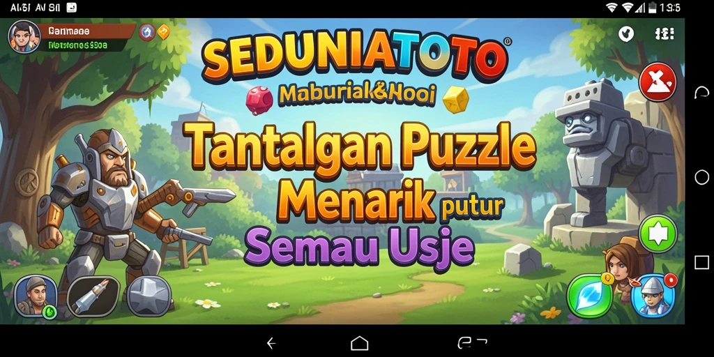 Tampilan gameplay SEDUNIATOTO yang penuh warna dan menantang.